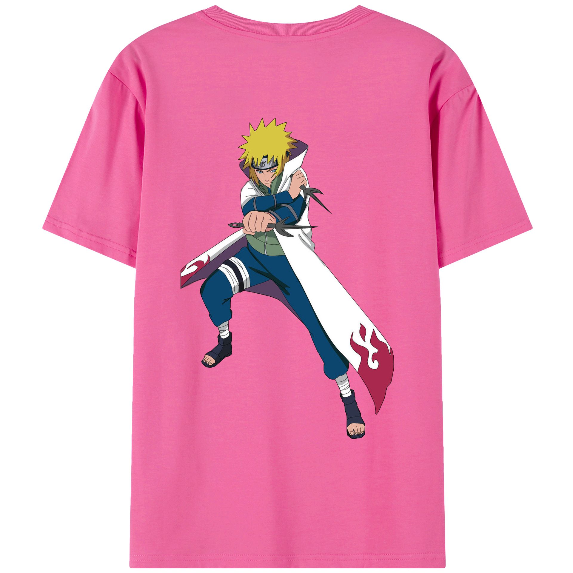（画像用） NARUTO -ナルト- 波風 ミナト Namikaze Minato レディース半袖Tシャツ(バックプリント)